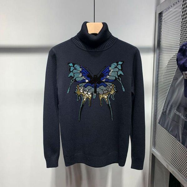 slim pullover oversized men's turtleneck sweater creative butterfly pattern designer sweatshirt brand pure cotton cashmere, White;black
slim pullover oversized men's turtleneck sweater creative butterfly pattern designer sweatshirt brand pure cotton cashmere, White;black