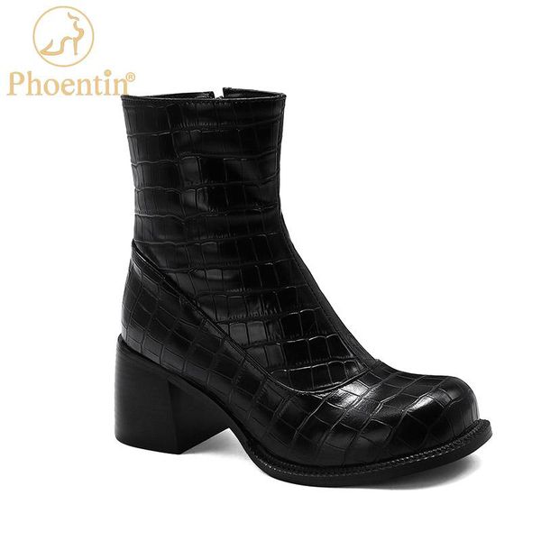 phoentin winter boots women vintage big round head ankle boots crocodile chunky heels with side zip closure plus size 48 ft1320, Black
phoentin winter boots women vintage big round head ankle boots crocodile chunky heels with side zip closure plus size 48 ft1320, Black