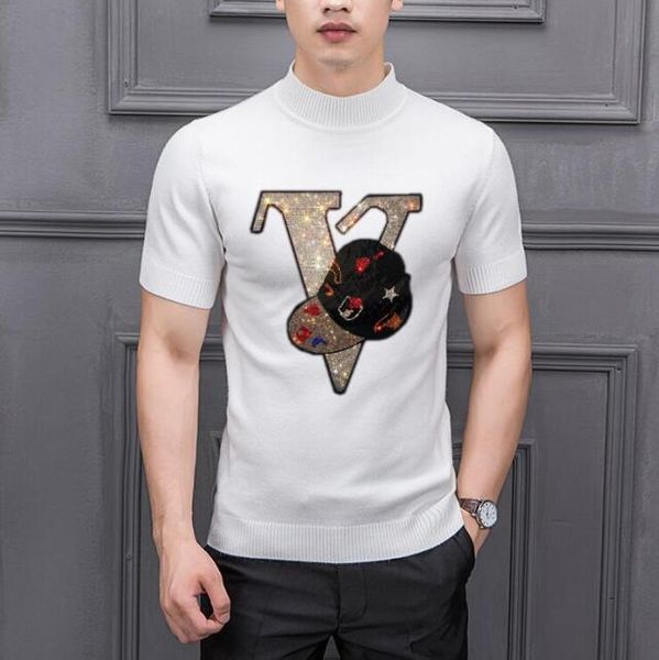 sweater korean cool man style rhinestone short sleeve sweaters male crew neck 2022 b11, White;black
sweater korean cool man style rhinestone short sleeve sweaters male crew neck 2022 b11, White;black
