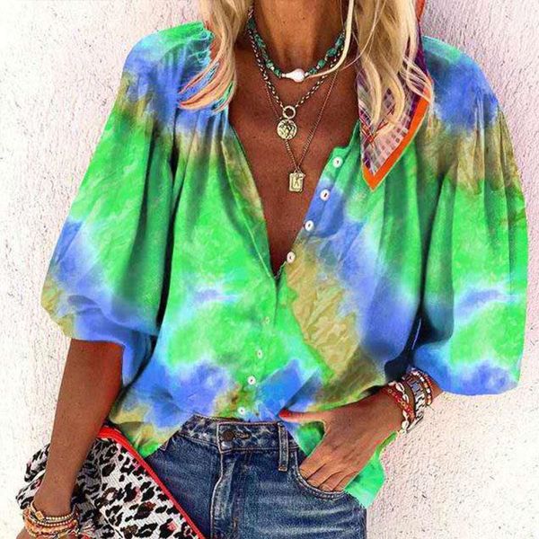 plus size 5xl tie dye print shirts women three quarter sleeve v-neck tee casual ladies 2020 new summer autumn female shirt1, White
plus size 5xl tie dye print shirts women three quarter sleeve v-neck tee casual ladies 2020 new summer autumn female shirt1, White