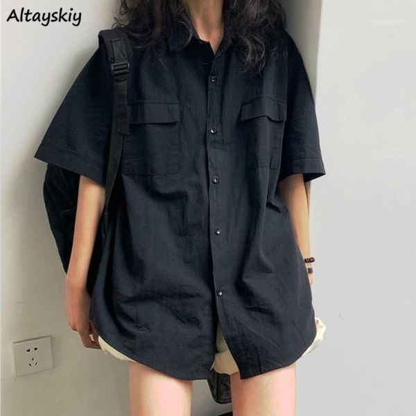 women's blouses & shirts blouse womens summer short sleeve retro students streetwear bf couple oversize white korean style chic single
women's blouses & shirts blouse womens summer short sleeve retro students streetwear bf couple oversize white korean style chic single
