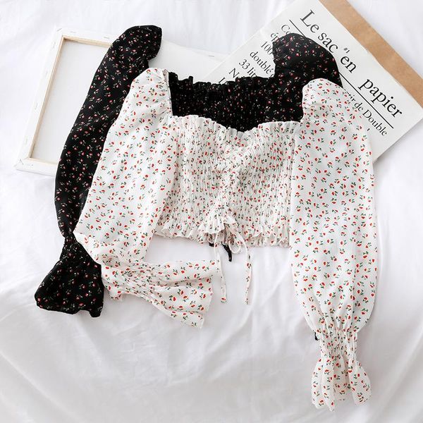 women's blouses & shirts floral chiffon women blouse summer square collar puff sleeved ruffles drawstring short high waist lady elegant, White
women's blouses & shirts floral chiffon women blouse summer square collar puff sleeved ruffles drawstring short high waist lady elegant, White