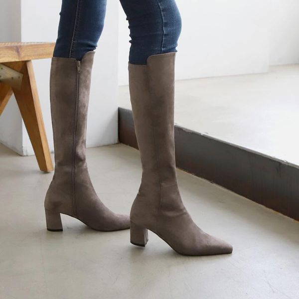 boots 2021 winter women's knee-length fashion high heel square toe thick shoes size 33-42, Black
boots 2021 winter women's knee-length fashion high heel square toe thick shoes size 33-42, Black