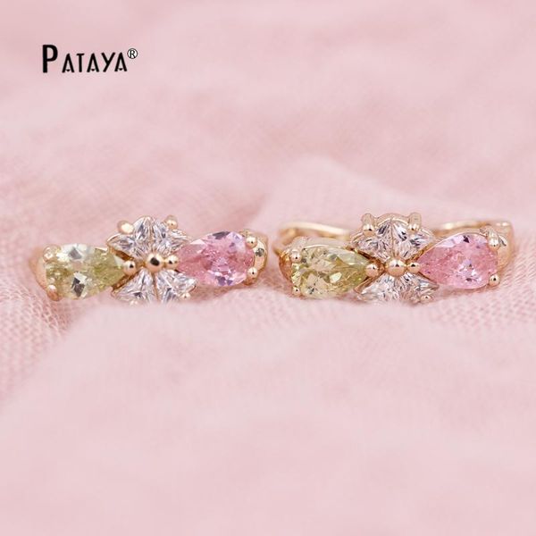 pataya colorful girl long earrings 585 rose gold eeardrop pink natural zirconia fashion jewelry luxury crystal drop earrings, Silver
pataya colorful girl long earrings 585 rose gold eeardrop pink natural zirconia fashion jewelry luxury crystal drop earrings, Silver
