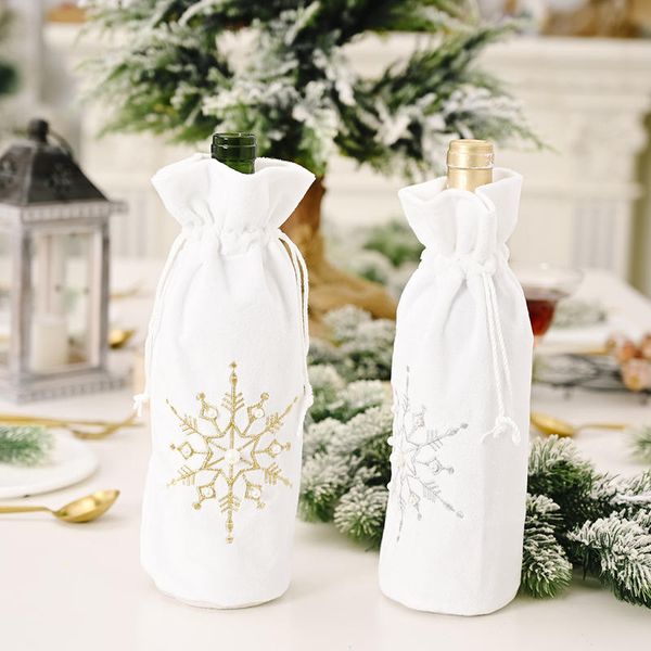 reusable white color snowflake bottle bags adjustable straps wine bottle cover xmas gift bags home party christmas decorations
reusable white color snowflake bottle bags adjustable straps wine bottle cover xmas gift bags home party christmas decorations