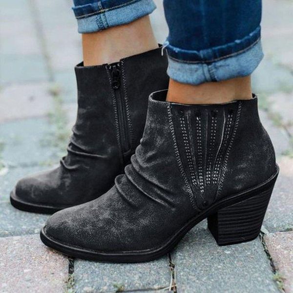 autumn fashion winter women's ankle boots solid color thick heel high heel females boots casual side zipper shoes booties woman, Black
autumn fashion winter women's ankle boots solid color thick heel high heel females boots casual side zipper shoes booties woman, Black