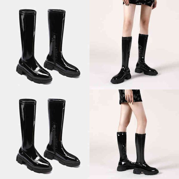 boot 2022 women casual boots autumn knee high pu leather platform riding ladies zipper long botas de mujer 221223, Black
boot 2022 women casual boots autumn knee high pu leather platform riding ladies zipper long botas de mujer 221223, Black