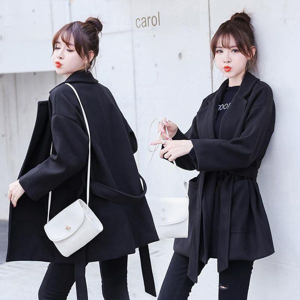 2021 autumn/winter new style small woolen coat short black double-sided woolen coat women1, Black;brown
2021 autumn/winter new style small woolen coat short black double-sided woolen coat women1, Black;brown