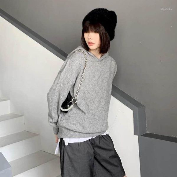 autumn and winter new hooded woolen sweater women's pullover loose short hooded wool sweater lazy knit bottoming hoodie1, White;black
autumn and winter new hooded woolen sweater women's pullover loose short hooded wool sweater lazy knit bottoming hoodie1, White;black