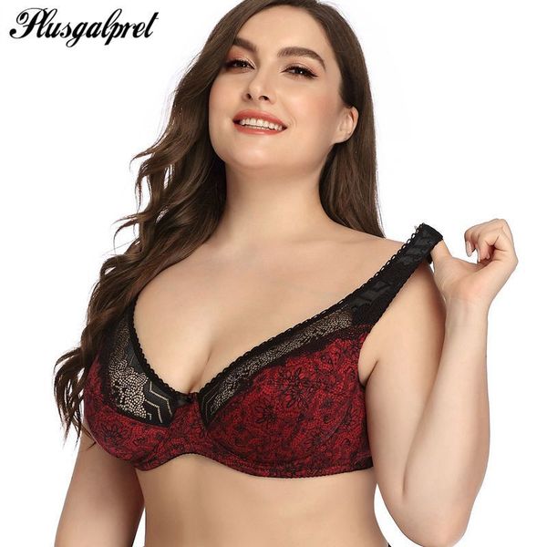 plusgalpret red floral print bra for fashion women unlined ultra thin lace bra full coverage big size underwear for ladies c d e 201202, Red;black
plusgalpret red floral print bra for fashion women unlined ultra thin lace bra full coverage big size underwear for ladies c d e 201202, Red;black