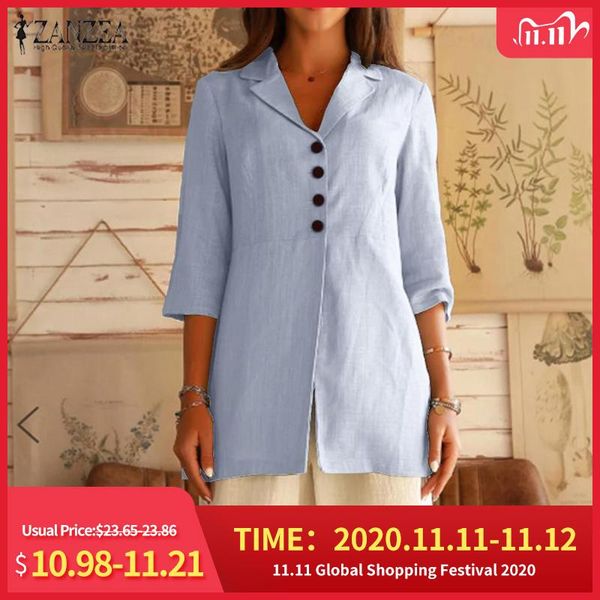 women's suits & blazers fashion solid thin coats zanzea casual 3/4 sleeve blusas female single button tunic lapel plus size, White;black 
women's suits & blazers fashion solid thin coats zanzea casual 3/4 sleeve blusas female single button tunic lapel plus size, White;black