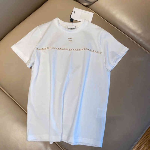 2022 factory wholesale new women's simple chain knitting t-shirt expensive solid color round neck short sleeve elastic soft fabric, White
2022 factory wholesale new women's simple chain knitting t-shirt expensive solid color round neck short sleeve elastic soft fabric, White