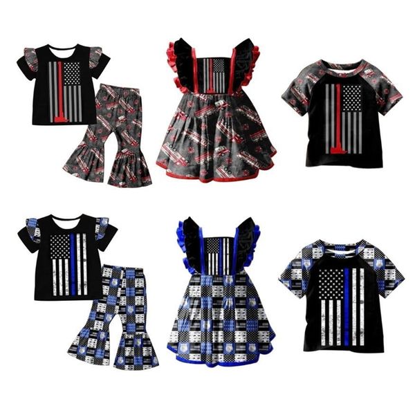 children's popular short sleeves police & fire-police outfit sets kids girl adorable outfit y200325, White
children's popular short sleeves police & fire-police outfit sets kids girl adorable outfit y200325, White