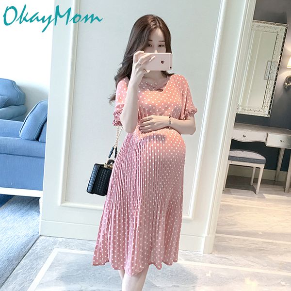 2020 okaymom maternity dresses clothes summer chiffon loose dress for pregnant women pregnancy wear pink dot vestidos clothing c1005, White
2020 okaymom maternity dresses clothes summer chiffon loose dress for pregnant women pregnancy wear pink dot vestidos clothing c1005, White