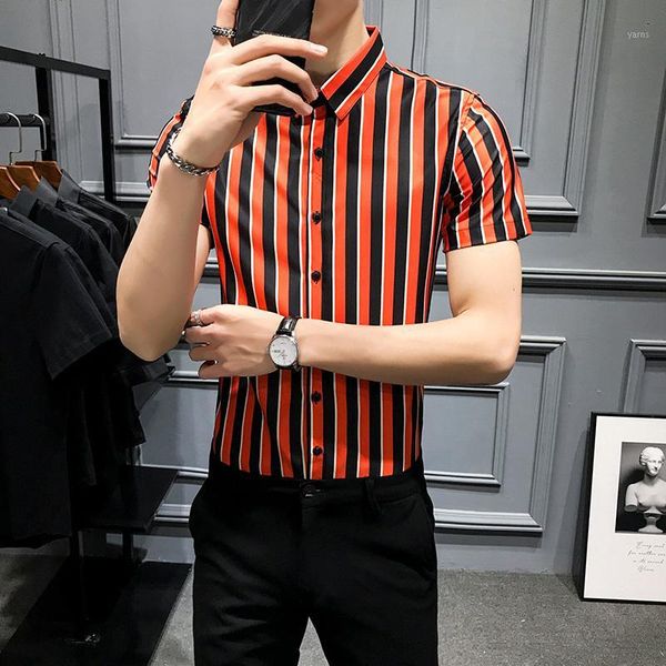 men's shirt short sleeve striped shirt casual slim dress shirts 2020 summer streetwear socia chemise homme1, White;black
men's shirt short sleeve striped shirt casual slim dress shirts 2020 summer streetwear socia chemise homme1, White;black