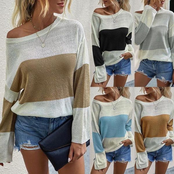 fashion women autumn long sleeve color block thin sweater loose blouse jumpers, White;black
fashion women autumn long sleeve color block thin sweater loose blouse jumpers, White;black