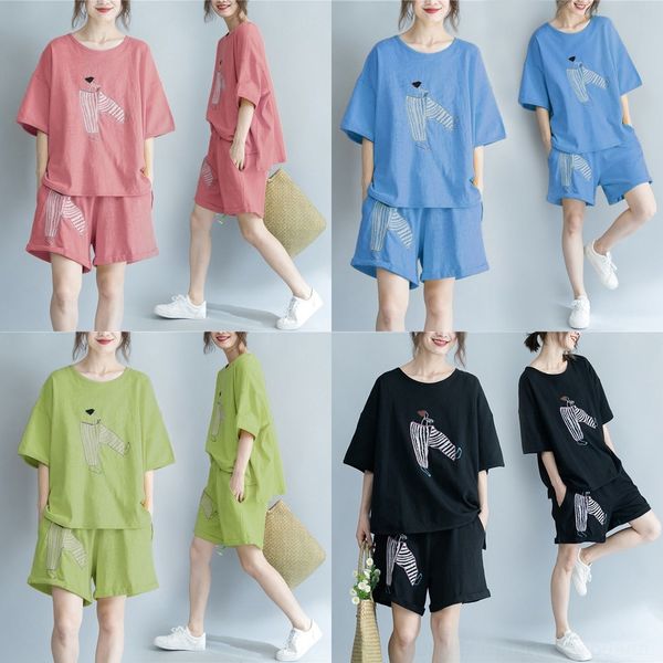 qsujk 80-200 jin large size short-sleeved summer new slimming t-shirt women's women's t-shirt casual suit two-piece loose shorts a, Gray
qsujk 80-200 jin large size short-sleeved summer new slimming t-shirt women's women's t-shirt casual suit two-piece loose shorts a, Gray