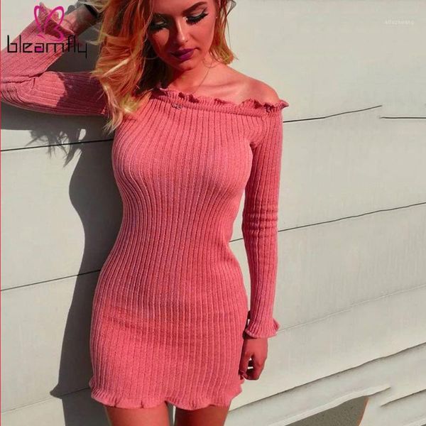 knitwear ribbed ruffles women bodycon dress 2020 autumn spring long sleeve sweater vestidos basic skinny off should mini dress1, Black;gray
knitwear ribbed ruffles women bodycon dress 2020 autumn spring long sleeve sweater vestidos basic skinny off should mini dress1, Black;gray