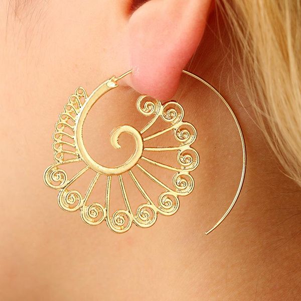 hoop & huggie uam exquisite pierced big statement earrings gold silver color peacock spiral whirlpool for women valentine's day gift, Golden;silver
hoop & huggie uam exquisite pierced big statement earrings gold silver color peacock spiral whirlpool for women valentine's day gift, Golden;silver