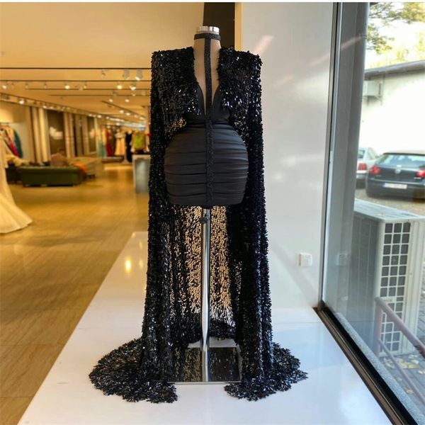 luxury design prom dresses with wrap chic sequins sheath short evening dresses halter beads neck ruffles satin pageant dress custom made, Black
luxury design prom dresses with wrap chic sequins sheath short evening dresses halter beads neck ruffles satin pageant dress custom made, Black