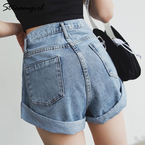 streamgirl denim women's white short jeans khaki wide leg elastic vintage high waist shorts women summer y200822, White;black
streamgirl denim women's white short jeans khaki wide leg elastic vintage high waist shorts women summer y200822, White;black