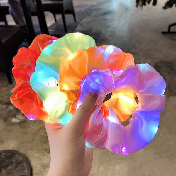 2020 new women girls led glow scrunchies hairband ponytail holder headwear silk elastic hair bands solid color hair accessories, Blue;red
2020 new women girls led glow scrunchies hairband ponytail holder headwear silk elastic hair bands solid color hair accessories, Blue;red