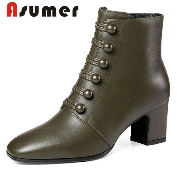 asumer 2020 square toe ankle boots for women thick heels winter boots zip unique button fashion genuine leather1, Black
asumer 2020 square toe ankle boots for women thick heels winter boots zip unique button fashion genuine leather1, Black