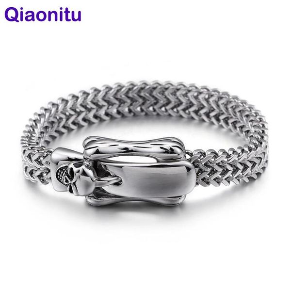 punk rock skull mens wrap bracelets bangles with belt buckle heavy polished stainless steel charm man biker bracelet jewelry, Black
punk rock skull mens wrap bracelets bangles with belt buckle heavy polished stainless steel charm man biker bracelet jewelry, Black