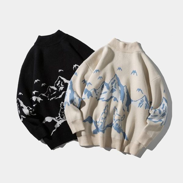 thick sweater men clothes autumn winter loose thickened street snow mountain printing puls size couple sweater long sleeve1, White;black
thick sweater men clothes autumn winter loose thickened street snow mountain printing puls size couple sweater long sleeve1, White;black