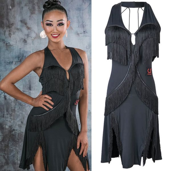 latin dresses professional black dance dress rumba performance tassel fringe dress latin dance competition strap dress i125, Black;red
latin dresses professional black dance dress rumba performance tassel fringe dress latin dance competition strap dress i125, Black;red