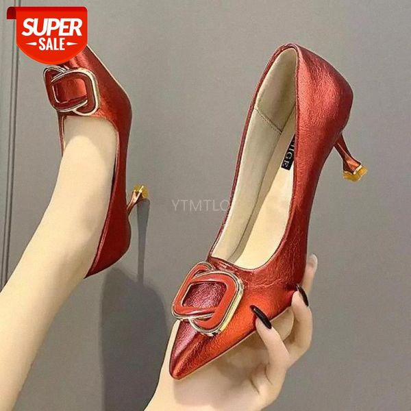 2021 plus size 34-49 women's good leather high heels pumps female metal decoration luxury office zapato mujer #9t8n, Black
2021 plus size 34-49 women's good leather high heels pumps female metal decoration luxury office zapato mujer #9t8n, Black