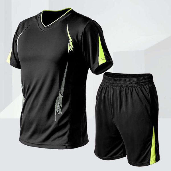 men's summer large casual sports suit gym thin short sleeve shorts quick dry running clothes 2-piece set, Gray
men's summer large casual sports suit gym thin short sleeve shorts quick dry running clothes 2-piece set, Gray