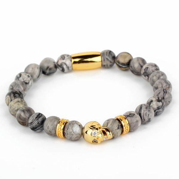 skull beads bracelet new women charm bracelets & bangles men jewelry gift inlay zircon white gray stone pulseras br058, Black
skull beads bracelet new women charm bracelets & bangles men jewelry gift inlay zircon white gray stone pulseras br058, Black