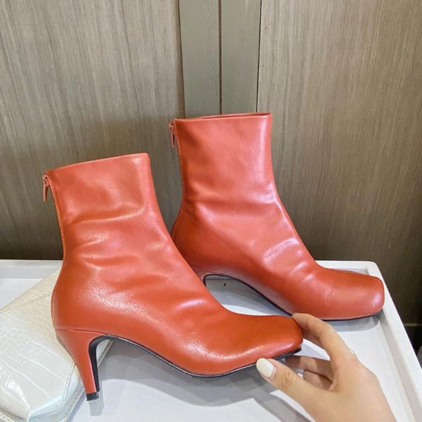 luxury 2020 women soft leather ankle boots square toe orange white 7cm high heels western cowboy boots sock botas mujer, Black
luxury 2020 women soft leather ankle boots square toe orange white 7cm high heels western cowboy boots sock botas mujer, Black