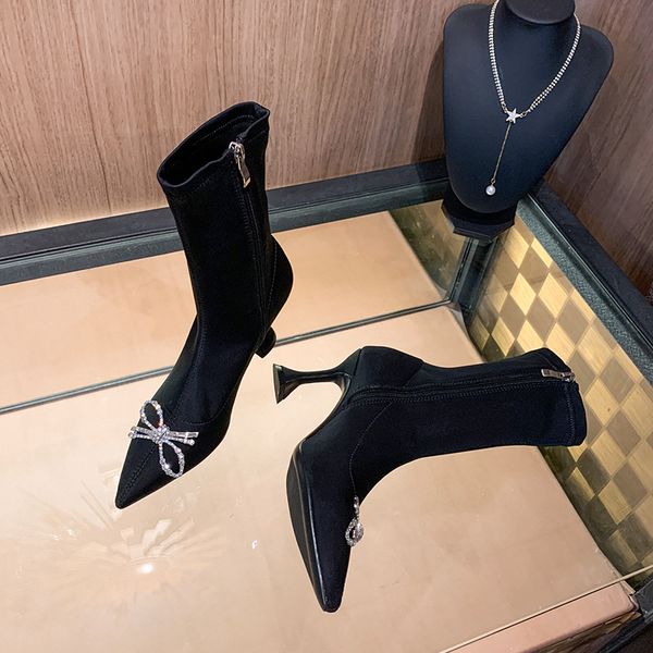 lady casual designer fashion women black suede crystal stretch high heels stiletto point toe short martin boots 2 color
lady casual designer fashion women black suede crystal stretch high heels stiletto point toe short martin boots 2 color