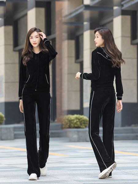 suit women's spring and autumn winter plush fashionable casual sportswear velvet two piece set, Gray
suit women's spring and autumn winter plush fashionable casual sportswear velvet two piece set, Gray