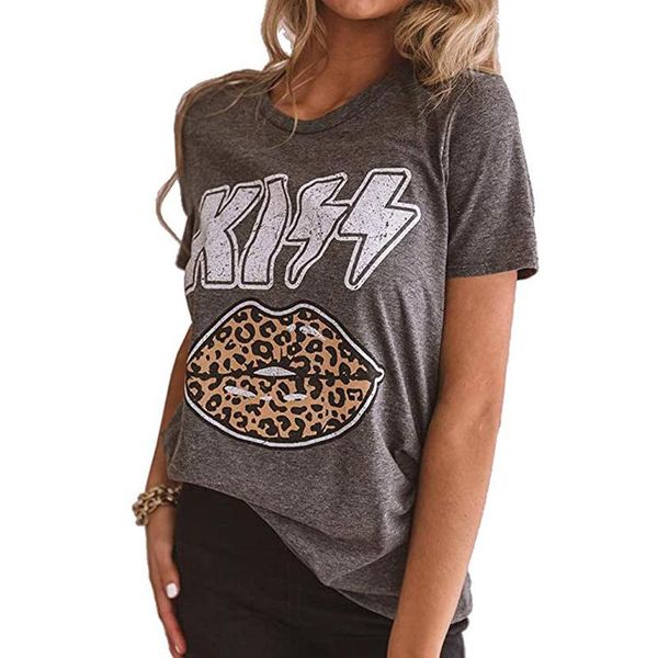 kiss letter print casual vintage clothes leopard lips graphic tees women streetwear punk plus size 2020 summer, White
kiss letter print casual vintage clothes leopard lips graphic tees women streetwear punk plus size 2020 summer, White