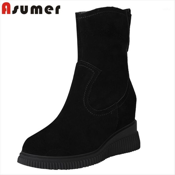 asumer 2020 suede leather ankle boots women round toe autumn winter wedges platform boots ladies casual shoes1, Black
asumer 2020 suede leather ankle boots women round toe autumn winter wedges platform boots ladies casual shoes1, Black