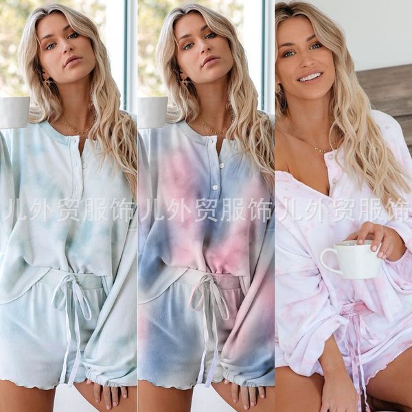 2020 summer tie dye printing leisure sports long sleeve suit pants suitshorts pants setshorts set for women wwb6h, Gray
2020 summer tie dye printing leisure sports long sleeve suit pants suitshorts pants setshorts set for women wwb6h, Gray