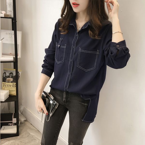 2021 spring clothes new loose temperament front short back long bottoming shirt long sleeve shirt versatile large size shirt, White
2021 spring clothes new loose temperament front short back long bottoming shirt long sleeve shirt versatile large size shirt, White