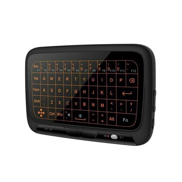 

h18+ wireless air mouse mini keyboard full sn press 2.4ghz keyboard touchpad with backlight function for smart tv ps3