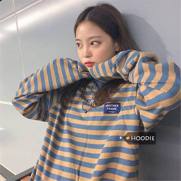 stripped hoodie women funny oversize korean female sweatshirt oneck long sleeve hoodie streetwear girls autumn high street, Black
stripped hoodie women funny oversize korean female sweatshirt oneck long sleeve hoodie streetwear girls autumn high street, Black