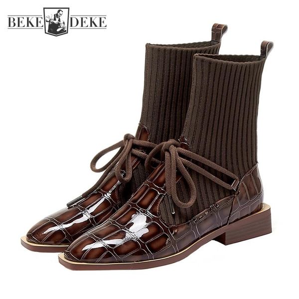 boots women genuine leather design slip-on square toe short vintage knitting high shoes harajuku winter ladies, Black
boots women genuine leather design slip-on square toe short vintage knitting high shoes harajuku winter ladies, Black