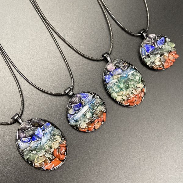 fashion 7 chakras oval round shape pendant natural healing stone crystal quartz amethyst crystal necklace, Silver
fashion 7 chakras oval round shape pendant natural healing stone crystal quartz amethyst crystal necklace, Silver