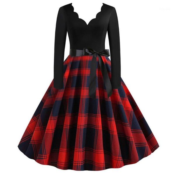 vintage red plaid dress women winter fashion for clothing 2019 long sleeve v neck a line christmas for1 casual dresses, Black;gray
vintage red plaid dress women winter fashion for clothing 2019 long sleeve v neck a line christmas for1 casual dresses, Black;gray