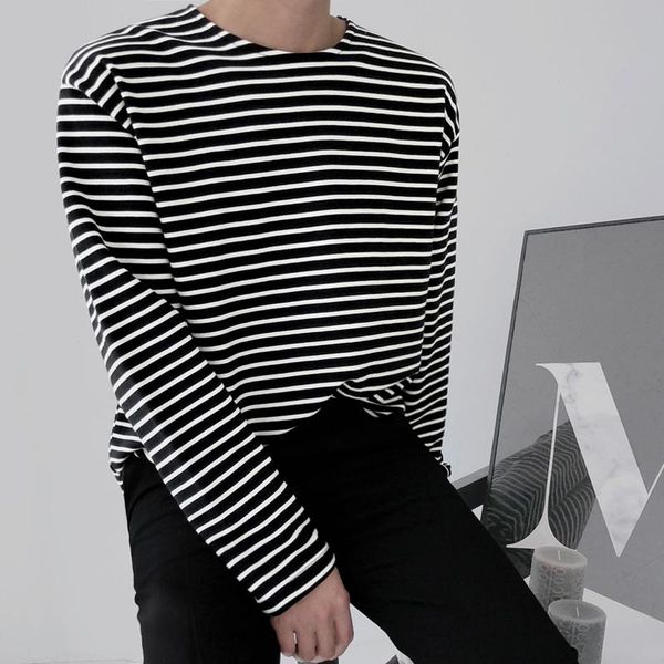 men's t-shirts cotton striped t shirt fashion casual o-neck long-sleeved t-shirt men streetwear wild loose korean tshirt mens m-2xl, White;black
men's t-shirts cotton striped t shirt fashion casual o-neck long-sleeved t-shirt men streetwear wild loose korean tshirt mens m-2xl, White;black