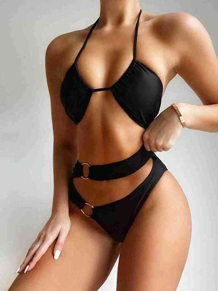 Sexy Solid Color Bikini Push Up Halter Womens Swimsuit Hollow Out Swimwear Women Steel Ring Bathing Suit Women, White;black
Sexy Solid Color Bikini Push Up Halter Womens Swimsuit Hollow Out Swimwear Women Steel Ring Bathing Suit Women, White;black