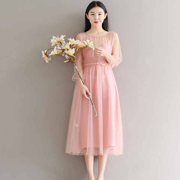 casual dresses women summer sweet solid color ruffles lantern-sleeve o-neck pink small fresh mori girl two pieces gauze cute dress f177, Black;gray
casual dresses women summer sweet solid color ruffles lantern-sleeve o-neck pink small fresh mori girl two pieces gauze cute dress f177, Black;gray
