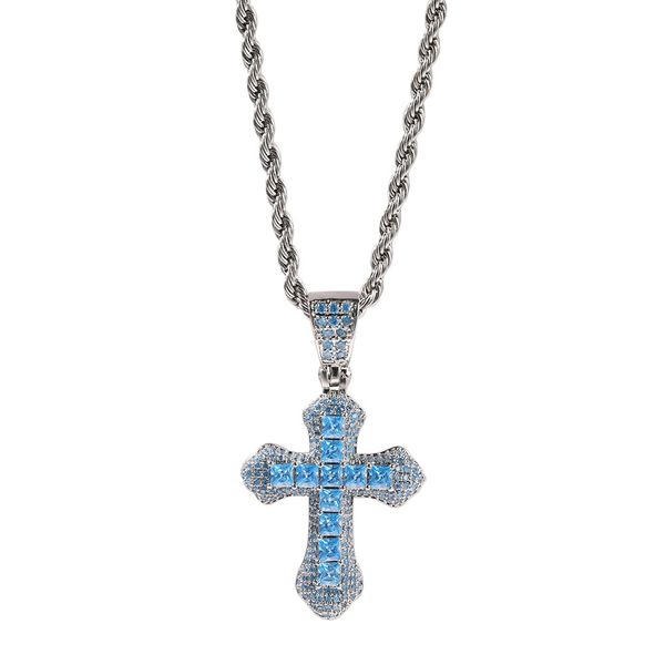 blue cross pendant necklace bling cool red luxury cubic zircon metal women men rap punk jewelry rope chain 2022, Silver
blue cross pendant necklace bling cool red luxury cubic zircon metal women men rap punk jewelry rope chain 2022, Silver