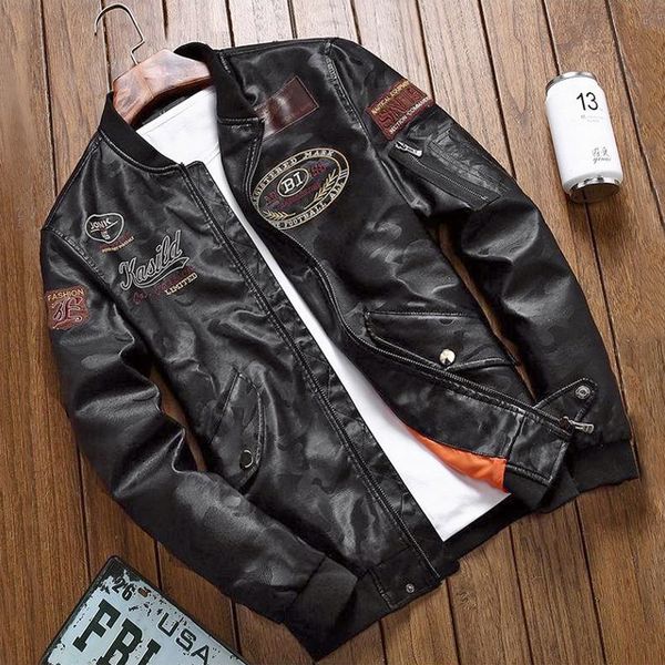 men biker leather jacket vintage rock&roll outwear casual bomber jacket men spring autumn design motorcycle pu leather coat 201120, Black
men biker leather jacket vintage rock&roll outwear casual bomber jacket men spring autumn design motorcycle pu leather coat 201120, Black